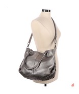Cole Haan Silver Pebbled Leather XL Satchel Hobo Shoulder bag - $127.14 CAD