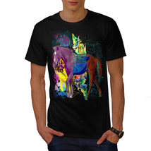 Wellcoda Creative Horse Mens T-shirt, Psychedelic Graphic Design Printed Tee - £14.92 GBP+