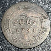 1781 A France Louis XVI Isles de france Bonaparte &amp; Bourbon Reunion 3 Sous Coin - £126.60 GBP