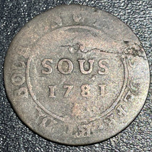 1781 A France Louis XVI Isles de france Bonaparte &amp; Bourbon Reunion 3 Sous Coin - £124.55 GBP