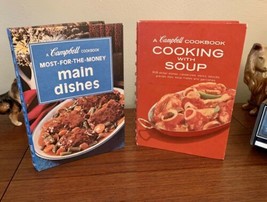2 Vintage Campbells Cookbooks Soup &amp; Main Dishes Ring Bound Gently Used - £9.55 GBP
