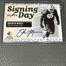 2007 Ud Sp Rookie Threads Football Quentin Moses Rc Auto Raiders - £3.97 GBP