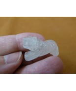 Y-TIG-500) white quartz crystal 1&quot; TIGER gemstone FIGURINE CAT tigers wi... - $160.80 MXN