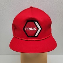 Vintage Frink Sno-Plow Red Snapback Trucker Dad Hat Cap - £19.39 GBP