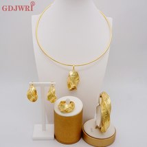 Dubai Gold Color Jewelry Sets Nigerian Wedding African Bridal Unique Jewellery S - £42.30 GBP