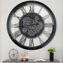 27 Inch Moving Gear Wall Clock, Oversized Wall Clocks, Clock Living Room Decor,  - £311.47 GBP