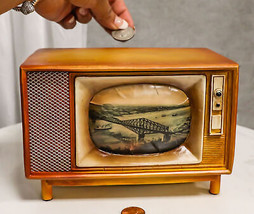 Vintage Retro Rectangle TV Television Box Set Money Coin Savings Piggy Bank - £23.58 GBP