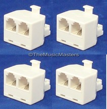 4X Modular Telephone Line Cable Wall Outlet Splitter Double Jack Connector Vwltw - £8.77 GBP
