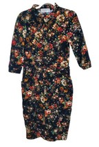 Cyanine Sea Womens&#39; Black Long Sleeve Floral Dress Size Large - $1,749.07 MXN