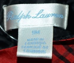 Ralph Lauren Black Red White Plaid Dress Bloomers 2 Piece Set 9 Month image 3