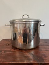 Revere Ware 1801 Pot Copper Bottom 10 Qt Quart Stock Lid Vintage Cookwar... - $39.59