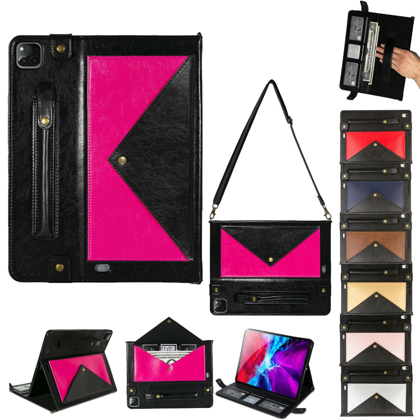 Leather Wallet Flip magnetic back Case Cover APPLE iPad Pro11/12.9"2020/10.2"7th