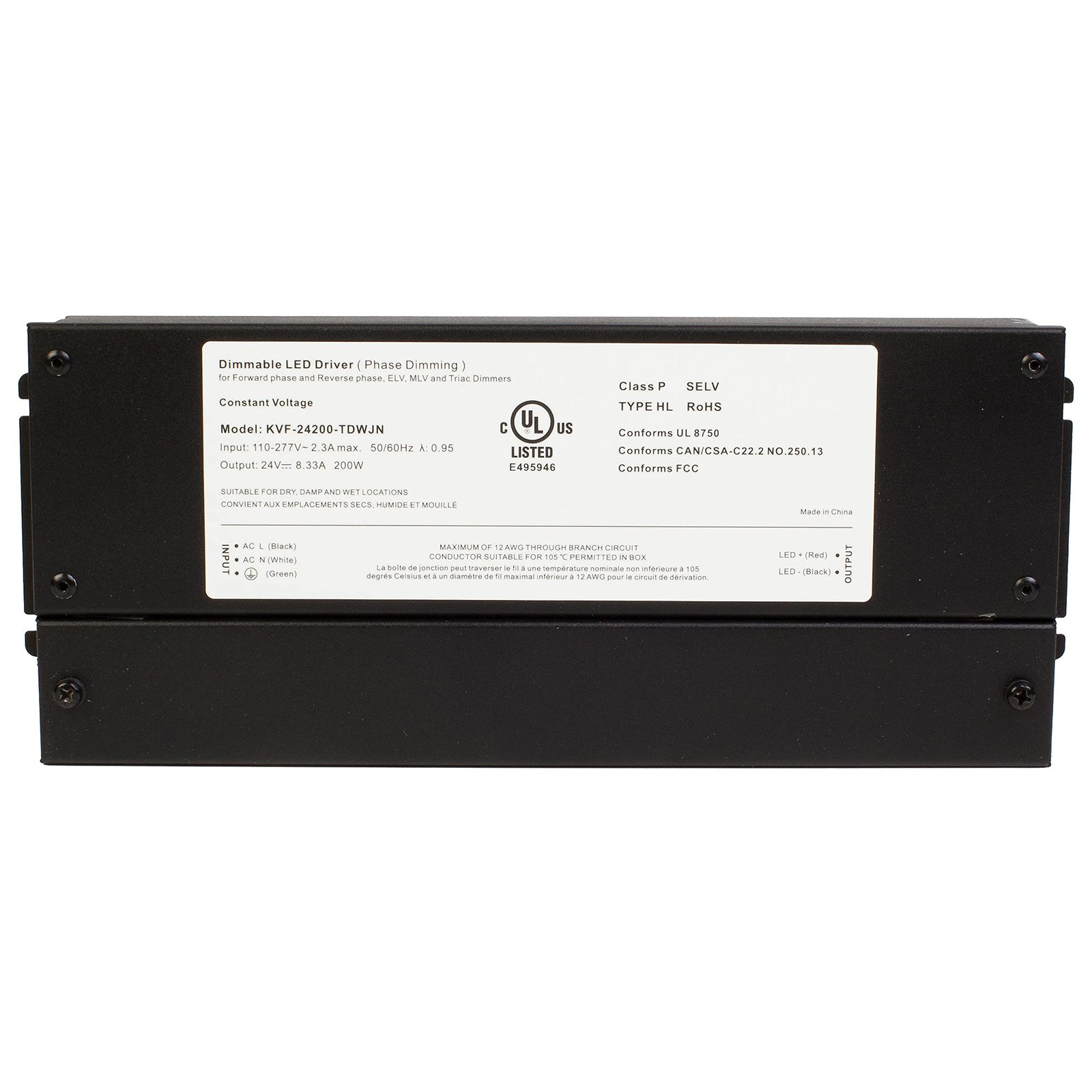 LEDUPDATES 24v UL Listed Class 2 60W Triac Dimmable Driver 100v-277v AC Input Tr