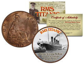 RMS TITANIC * Sea Trials * Colorized 1900’s Gold Clad Great Britain Penny Coin - £7.44 GBP