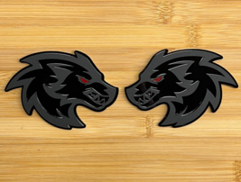 Wolf Badges Orange eye Car Emblem Fender BADGES (2) Angry Aggressive Rac... - $776.00 MXN