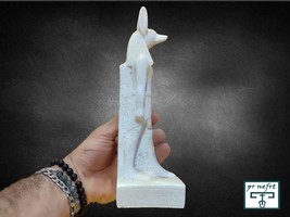 A unique statue of the god Anubis.Jakal Statue made of alabaster with great prot - £130.80 GBP