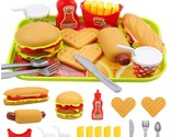 Pretend Play Fast Food Set, Play Food For Kids Kitchen - Play Kitchen Ac... - $25.99
