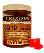 Coq10 400 mg Omega 3 Fish Oil Gummies 1320 mg 60 Days 120 Count Ubiquinol Strawb - $24.99