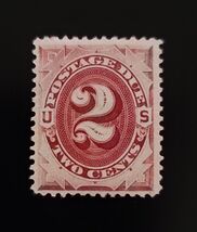 1891 2c Postage Due, Bright Claret Scott J23 Used F/VF - $45.67 MXN