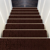 15Pcs Indoor Non-Slip Stair Carpet Mats for Wooden Steps-Brown - Color: ... - £70.81 GBP