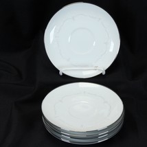 Noritake Whitebrook 6441 Saucers 6&quot; Lot of 8 Platinum Edge - £27.15 GBP