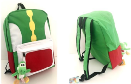 Green Yoshi Backpack School Backpack with bonus yoshi plush keychain - $27.95