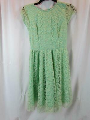 Primary image for EUC dELiA*s Green Lace Overlay Knee Length Back Zip Sz 5 Dress