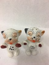 1 pair BONZO Pepper Salt Dogs Puppy Handpainted Shakers VINTAGE 1930s JAPAN - £27.68 GBP