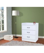 King&#39;S Brand Furniture Jericho White Wood 3 Drawer Chest - £89.19 GBP