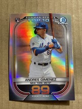 2021 Bowman Chrome Scouts Top 100 Andres Gimenez New York Mets - £1.53 GBP