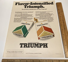 Vintage Print Ad Triumph Cigarettes Menthol Filter Ephemera 1970s 13&quot; x ... - $13.71