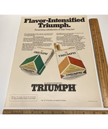 Vintage Print Ad Triumph Cigarettes Menthol Filter Ephemera 1970s 13&quot; x ... - £10.38 GBP