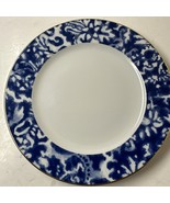 RALPH LAUREN ROUND HILL BREAD OR DESSERT PLATE BLUE ON BRIGHT WHITE PORT... - $622.09 MXN