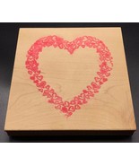 Heart Frame Made Up Of Hearts Wood Mounted Rubber Stamp Large NEW 5&quot;x5&quot; ... - $179.32 MXN