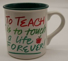 Vtg 1991 Joanne Fink Teacher Ceramic 3.5&quot; Coffee Tea Mug Cup Potpourri Press - £7.16 GBP