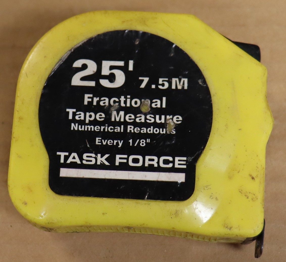 Vintage 25 foot fractional tape measure Task Force - $9.50