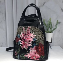 Women&#39;s Bag Vintage Leather Backpack For Women New Chinese Style Handmade Embroi - £91.68 GBP