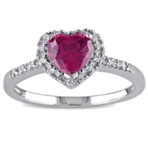 Natural Heart Cut Ruby 5Ct 14K White Gold Plated Handmade Ring for man/Woman - £56.01 GBP