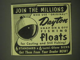 1952 Dayton Fishing Floats Ad - Join the millions - £14.72 GBP