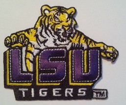 Lsu Tigers~Embroidered PATCH~2 3/4 X 2 1/4~Iron Sew~Hat~Shirt~Ncaa~Free Us Mail - £3.48 GBP