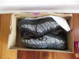 BNIB Skechers Flex Appeal-Instant Hit Black/Silver Memory Foam womens shoes, 6.5 - £47.77 GBP