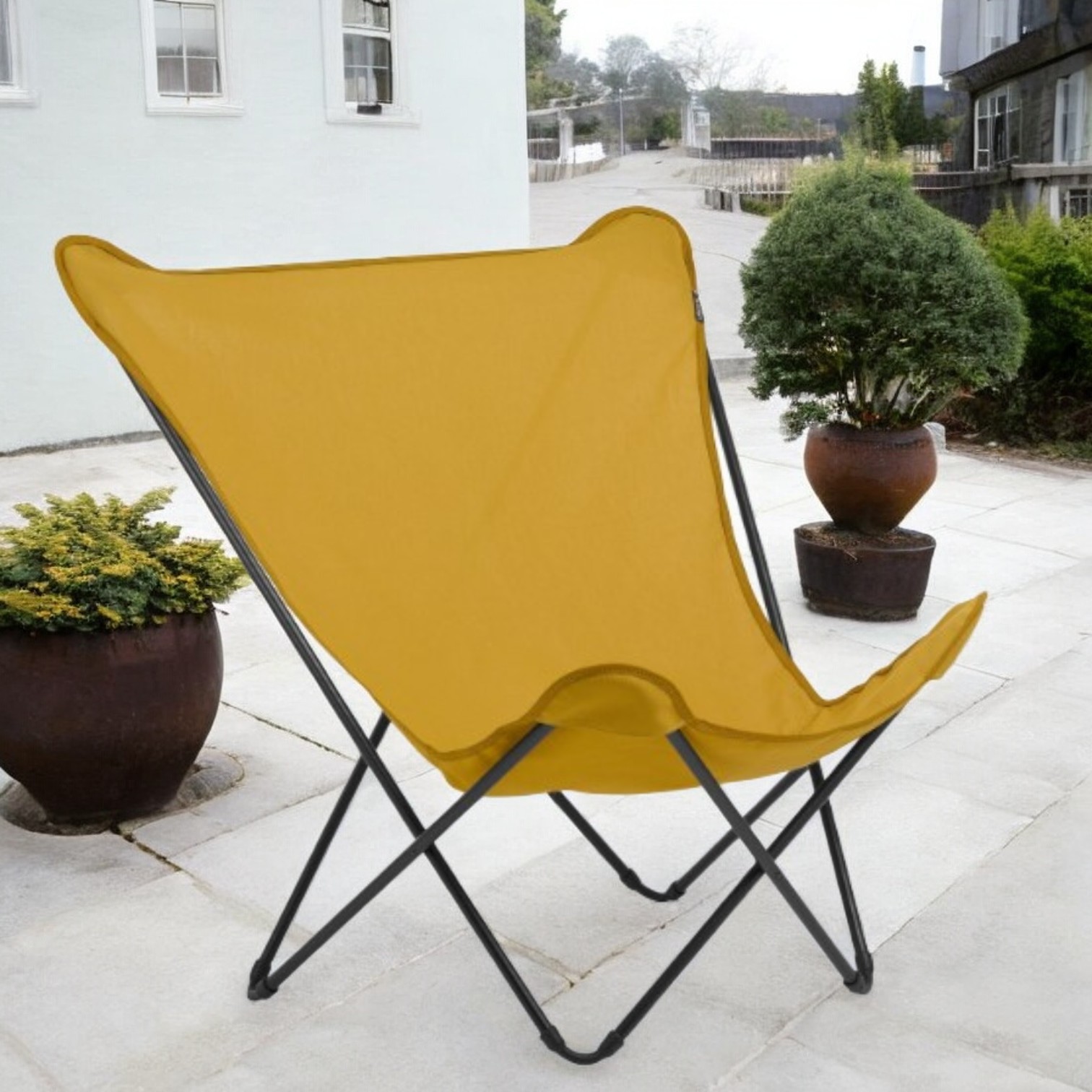 36&quot; Yellow and Stainless Steel Metal Outdoor Camping Chair - $183.50