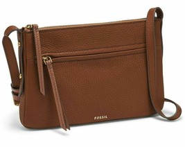 Fossil Gemma Brown Pebbled Leather Crossbody Handbag SHB2044210 NWT $98 Retail - £50.88 GBP