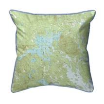 Betsy Drake Squam Lake, NH Nautical Map Large Corded Indoor Outdoor Pillow 18x18 - £42.72 GBP