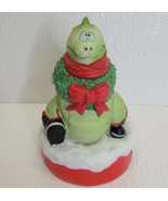 Rare San Francisco Music Box Company Dinosaur Christmas Wreath Red Green... - $249.65 MXN
