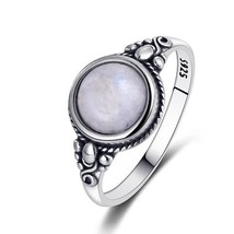 Nasiya New Trend Women&#39;s Moonstone Rings 925 Sterling Silver Moonstone Jewelry D - £12.65 GBP