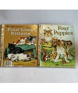 Lot Of (2) Four little kittens 1957 Four Puppies 1974 A little golden book - $8.54