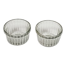 Vtg Ribbed Glass Ramekins 3 1/2&quot; Custard Creme Brule Dessert Cups MCM Ba... - £10.25 GBP