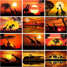 Paint By Numbers Kit Sunset Scenery Drawing On Canvas DIY Oil Painting f... - £14.70 GBP