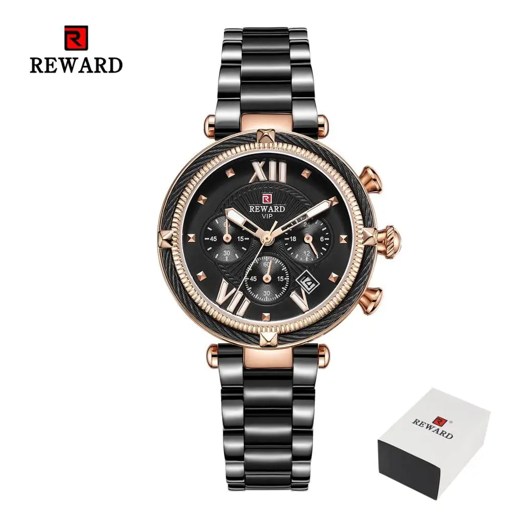 Fashion Women Wristwatch Stainless Steel Strap Quartz Watches Chronograph Calend - £37.80 GBP